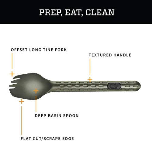 Miniatura 3 de Gerber Gear Gerber Devour - Tenedor múltiple, herramienta para comer en campamento, salvia plana [31-003422]