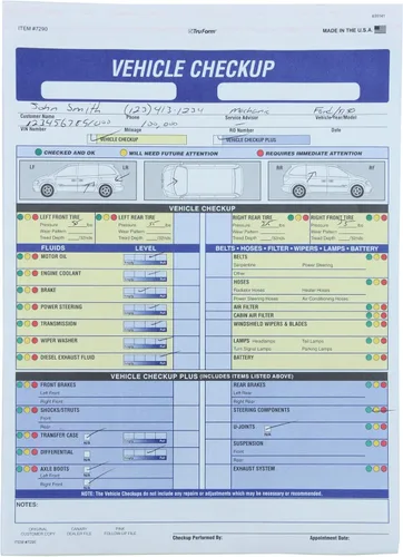 Miniatura 8 de SSWBasics Formulario de inspección de vehículos de 17/27 puntos, 8 1/2 pulgadas de alto x 11 pulgadas de ancho, paquete de 100