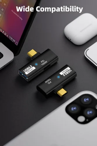 Miniatura 6 de AreMe Adaptador USB C a USB 3.2 2 en 1 con puerto de carga de 100 W, convertidor Thunderbolt 4/3 OTG para Rog Ally, Steam Deck, Quest 2, iPhone 15