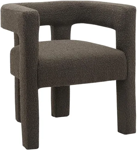 Miniatura 14 de Meridian Furniture Colección Athena Moderna Contemporánea Silla de Acento Comedor Tapizada en Tela Boucle, 25" An x 21" Pr x 27" Al, Negro