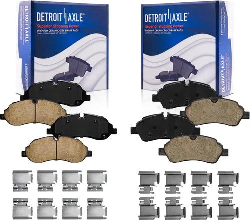 Miniatura 118 de Detroit Axle - Pastillas de freno de cerámica delanteras Reemplazo de pinza de freno derecha para Dodge Ram 1500 Dakota, Ram 1500 Classic - Juego