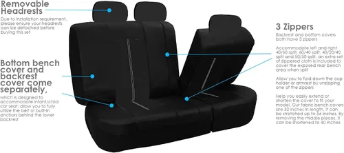 Miniatura 4 de Set completo fundas para asiento de coche FH Group, Negro
