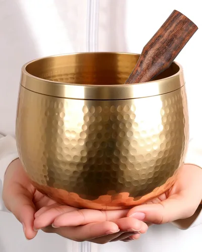 Set de cuencos tibetanos de canto de Relaehih - martillados a mano en Nepal, cuenco de sonido para meditación, yoga, chakra, accesorios de Azul