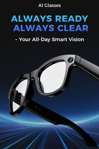 Miniatura 5 de Lentes de cámara inteligente para fotos, audio y videos, grabación HD de 8 MP, batería 7H, gafas de cámara AI ligeras para hombres y mujeres