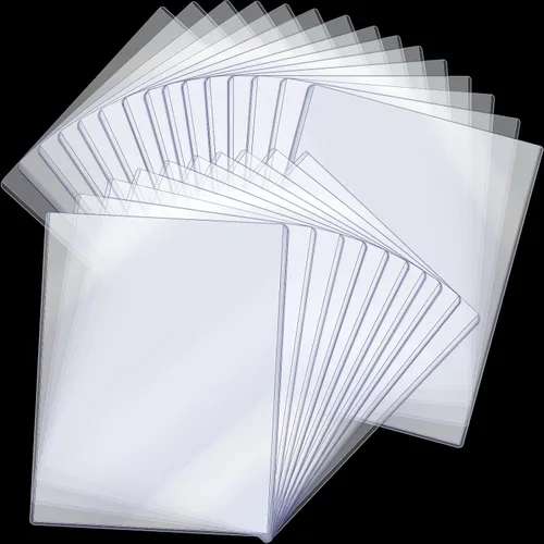 Jecery 25 protectores rígidos de impresión de 8.5 x 11 pulgadas, protectores de páginas de papel de plástico rígido transparente para documentos