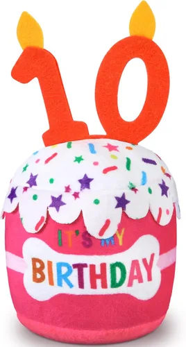 Miniatura 39 de Dansydaisy Accesorios de juguete de pastel de cumpleaños para perros, regalos para niñas y niños, juguete de peluche chirriante para decoración