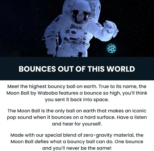 Miniatura 3 de Waboba Paquete de 2 Pelotas Moon con Degradado - Pelotas Súper Saltarinas para Pared para Niños y Adolescentes - Juguete Deportivo de Exterior como