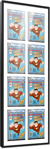 Miniatura 142 de Marco de cómic con paspartú para 8 CGC, CBCS o PGX Graded Comics - Marco de cómic blanco para cómics de 8.125 x 13 pulgadas Marco blanco