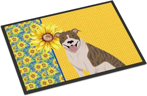 Miniatura 38 de Caroline's Treasures WDK5313MAT Airedale Terrier - Tapete para puerta delantera de 18 x 27 pulgadas, diseño de girasoles de verano, para entrada