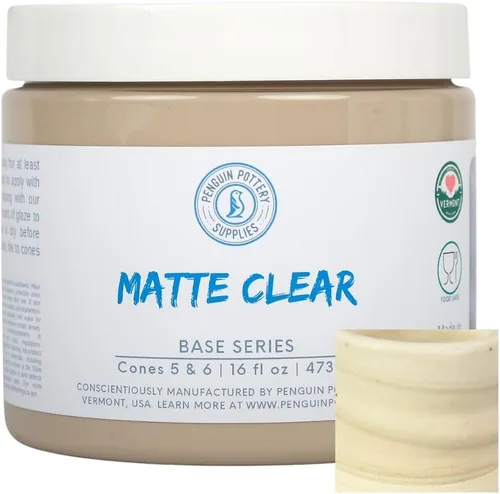Penguin Pottery - Esmalte transparente mate - Fuego medio - Cono 5 Cono 6-16 oz 1 Pinta 473 ml Mid Fire - Mate Clear (1 pinta)