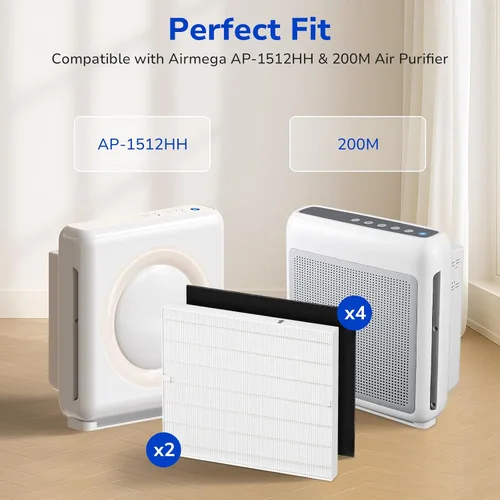 Miniatura 2 de Fil-fresh Paquete de 2 filtros Airmega AP-1512HH de repuesto para purificador de aire Coway 2 HEPA + 4 filtros de carbono