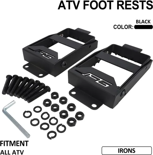 Miniatura 2 de JFG RACING Reposapiés para pasajero trasero ATV plegable antideslizante pedal para pasajero trasero universal para Polaris Sportsman Scrambler