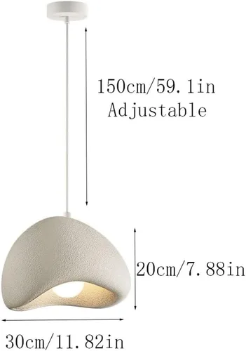 Miniatura 4 de Lámparas colgantes japonesas de poliestireno Wabi-Sabi, lámpara colgante de resina estilo retro nórdico estilo granja, 59.1 pulgadas de altura