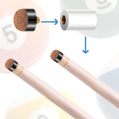 Miniatura 3 de Deekin 30 puntas de palo de billar de 0.472 in/0.512 in, puntas de rosca o casquillos de nailon de repuesto, accesorios para palos de billar Marrón