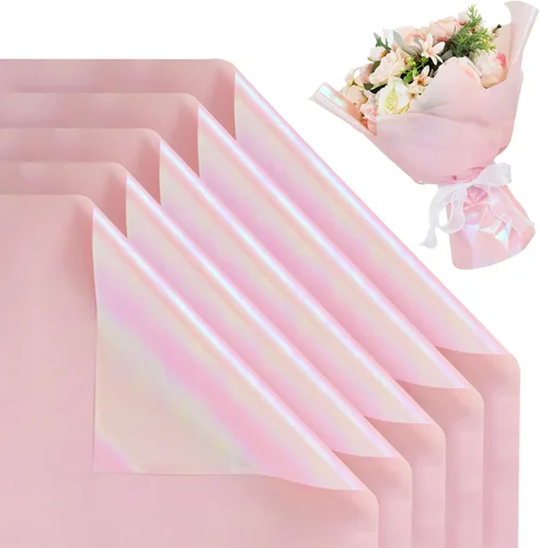 Miniatura 9 de BEISHIDA 100 PCS Papel de Envolver Floral Rosa - Papel de Envolver Flores Mate Impermeable para Ramo, Suministros de Floristería, Manualidades DIY