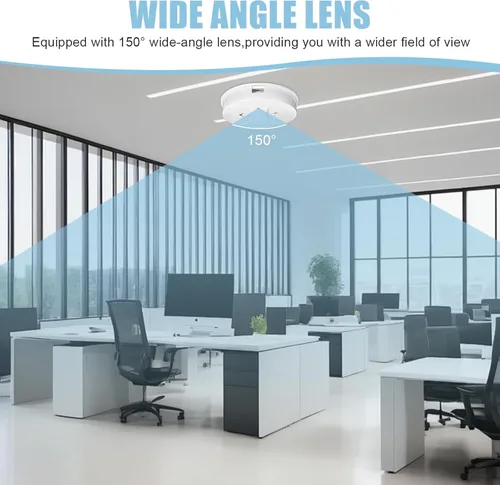 Miniatura 6 de Cámara WiFi para interiores con montaje en techo visible 1080P HD - para monitoreo de mascotas y ancianos, diseño redondo, sin detección de humo