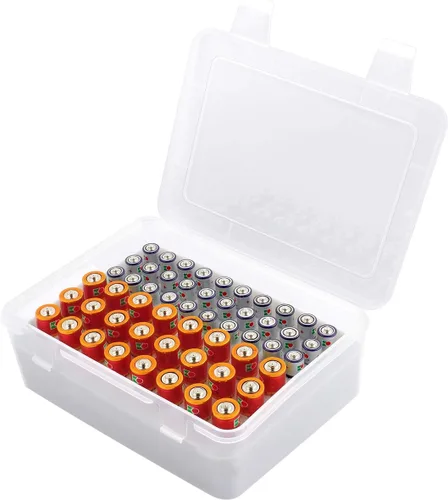 Miniatura 13 de Caja organizadora de almacenamiento de baterías, soporte de garaje para 24* AA, 30* pilas AAA (la bolsa no incluye el paquete de baterías) (morado)