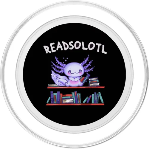 Miniatura 2 de Bibliotecario Axolotl gótico gótico amante de la lectura de libros PopSockets MagSafe PopGrip para iPhone