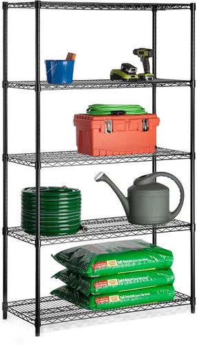 Miniatura 11 de Honey-Can-Do Estantes ajustables de 3 niveles de alta resistencia, estante de almacenamiento de metal con capacidad de 250 lb, blanco, 14" de ancho