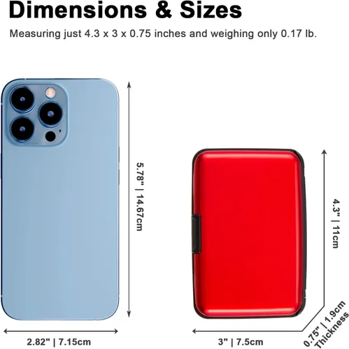 Miniatura 5 de Soporte para tarjetas de crédito, cartera metálica con bloqueo RFID para tarjetas de identificación para mujeres y hombres, funda rígida de aluminio