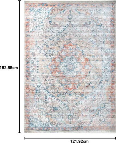 Miniatura 9 de nuLOOM Maxine - Alfombra de área con medallón floral, 4 x 6, óxido
