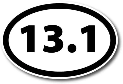 Magnet Me Up: Calcomanía magnética ovalada negra de 13.1 pulgadas de media maratón, 4 x 6 pulgadas, imán automotriz resistente para automóvil,