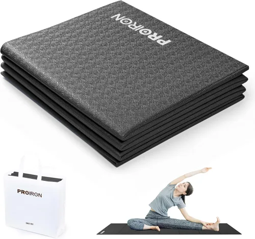 Miniatura 10 de PROIRON Esterilla de Yoga Plegable 0.24"/0.16" para Entrenamiento en Casa y Viajes, Esterillas de Yoga de Viaje Antideslizantes con Bolsa