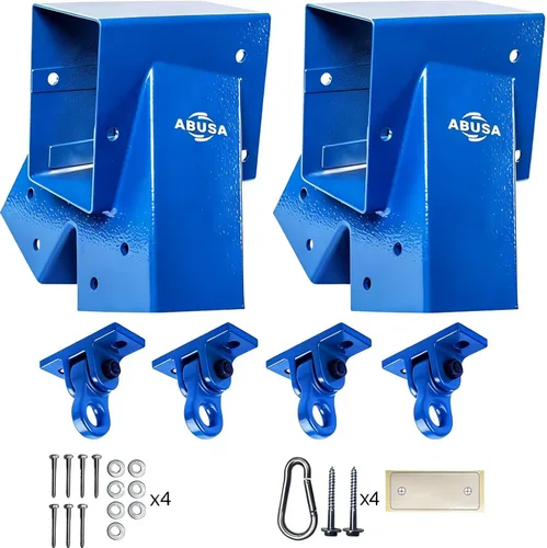 Miniatura 9 de ABUSA - Juego de soportes para columpios resistentes que incluye 2 soportes A-Frame verdes para columpio y 4 ganchos para columpios para equipos