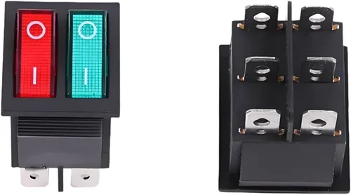 Miniatura 25 de 3 piezas Interruptor de engranajes de 31x25mm de 6 pines 6V/12V Interruptor de palanca de avance, parada, marcha atrás para juguetes eléctricos