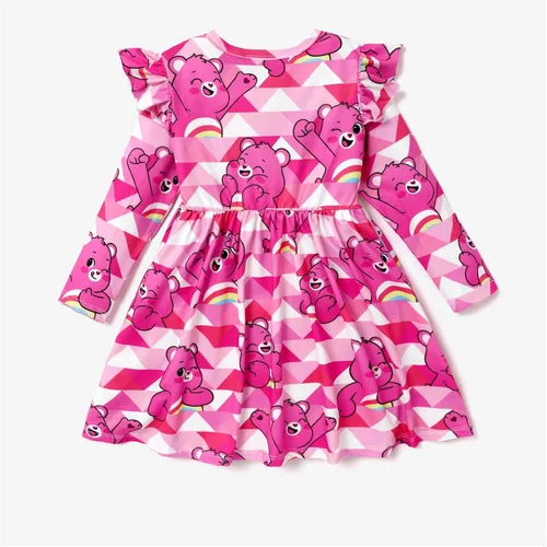 Miniatura 6 de Care Bears - Vestido de tirantes para niña, vestido de tirantes para niña, vestido acampanado a rayas rosadas, 3M-24 meses