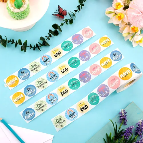 Miniatura 4 de Geyee 1000 unidades de calcomanías de bondad y vibraciones; calcomanías de afirmación positiva, inspiradoras, motivacionales, amables y alentadoras