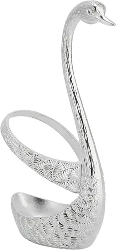 Miniatura 3 de Kit de cuchara de café con soporte en forma de cisne de aleación de zinc y 6 cucharas de café de acero inoxidable, juego de cucharas de comida