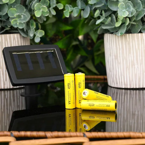 Miniatura 2 de Alpine Corporation AA Ni-CD Baterías recargables de repuesto para luces de jardín alimentadas por energía solar, juego de 4