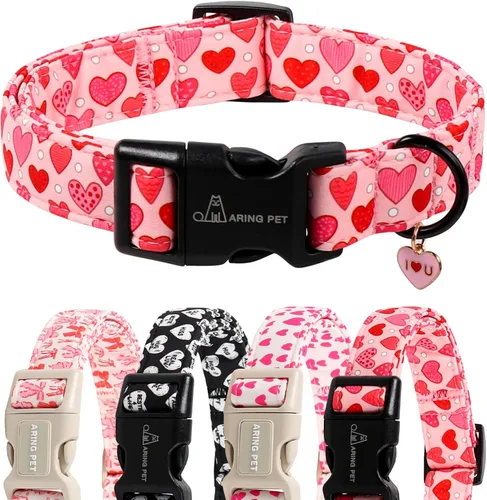 Miniatura 5 de ARING PET Collar de Navidad para perros, lindos collares de mascotas a cuadros rojos y negros con hebilla de liberación rápida para cachorros