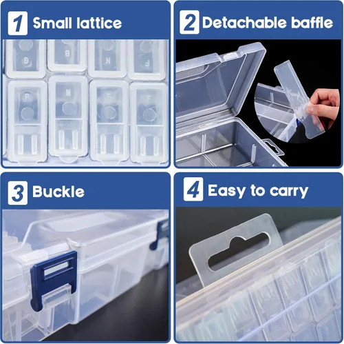 Miniatura 5 de Suptikes 110 herramientas y accesorios de pintura de diamante con 44 ranuras para pintura de diamante para adultos o niños, se aplica a pintura