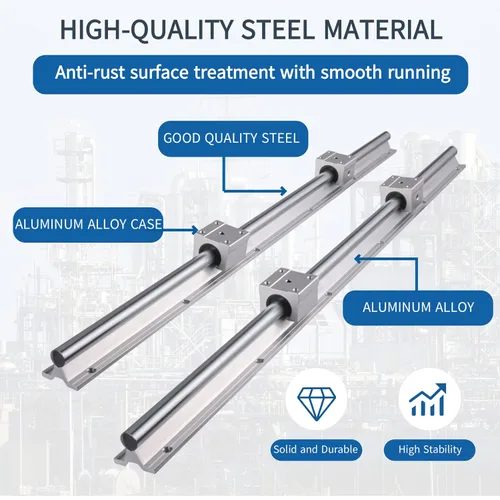 Miniatura 3 de Rieles lineales 2 unidades SBR12-11.811 in y 4 unidades SBR12UU Bloques de rodamientos lineales y rieles para enrutadores CNC de bricolaje Máquina