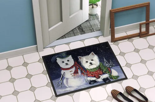 Miniatura 4 de Caroline's Treasures PPP3286MAT Westie - Felpudo de Navidad con autorretrato de 18 x 27 pulgadas, tapete para puerta delantera, interior y exterior