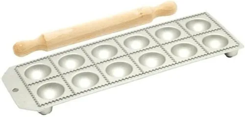 Miniatura 4 de Ravioli redondo de aluminio de 12 agujeros con rodillo