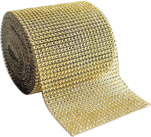 Miniatura 8 de Cinta de malla de diamantes de imitación de calidad suprema, rollo brillante a granel para manualidades, decoración de fiestas, 24 filas, 1 rollo