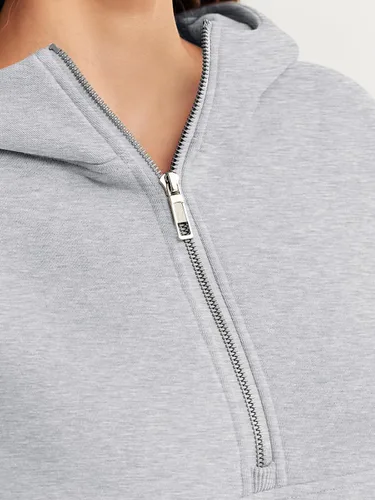 Miniatura 3 de Trendy Queen Sudaderas con capucha para mujer, con cremallera de un cuarto, sudaderas de gran tamaño, media cremallera con bolsillos, ropa de otoño