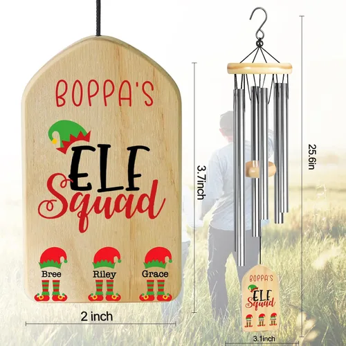 Miniatura 2 de Campanillas de viento personalizadas, regalos para abuelo para Boppa de nietos y nietos, los mejores regalos de Boppa, regalos de cumpleaños