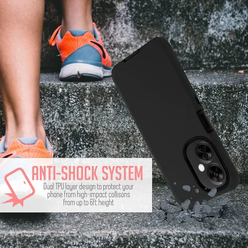 Miniatura 8 de Jackpotwireless - Funda para OnePlus Nord N30 5G, de cuerpo completo, resistente, de doble capa, a prueba de golpes, con soporte y protector de Negro