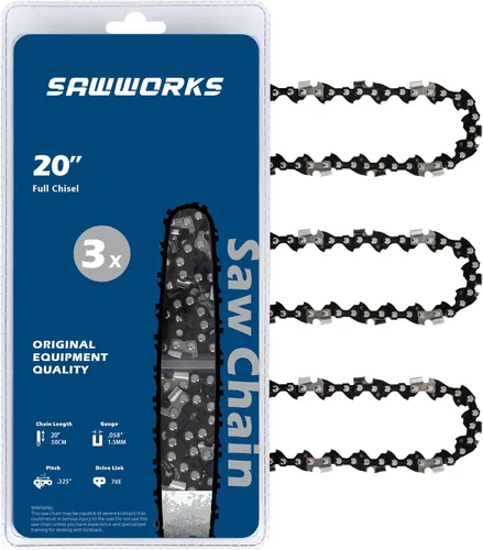 Miniatura 21 de Paquete de 3 cadenas de motosierra de 18 pulgadas, paso de 0.325", calibre de 0.058", 72 eslabones de transmisión para X-Cut S35G Husqvarna 543XP