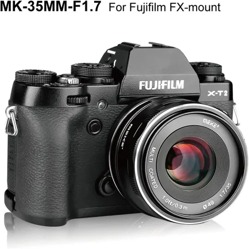 Miniatura 4 de Meike Lente APSC de enfoque manual de gran apertura de 1.378 in f1.7 compatible con cámara sin espejo Fujifilm X Mount X-T3 X-H1 X-Pro2 X-E3 X-T1