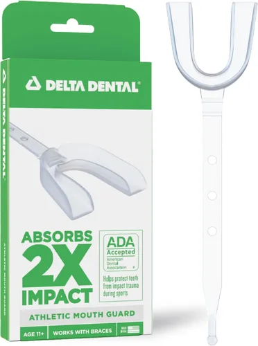 Miniatura 8 de Delta Dental Protector bucal deportivo con correa, aceptado por la ADA, 2 veces la absorción de impactos, funciona con aparatos ortopédicos