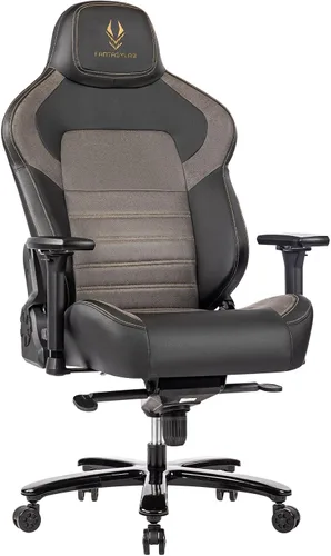 Miniatura 9 de Silla de juegos grande y alta de 440 libras, silla de juegos con base de metal, espuma viscoelástica lumbar, reposabrazos ajustable 4D, silla