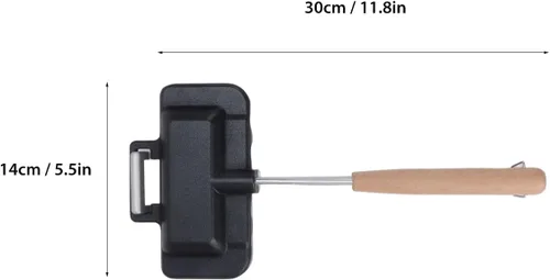 Miniatura 3 de Sartén para hornear sándwich de doble cara, sartén de doble cara, mango extraíble, sartenes antiadherentes, sartén de aluminio para quesos a