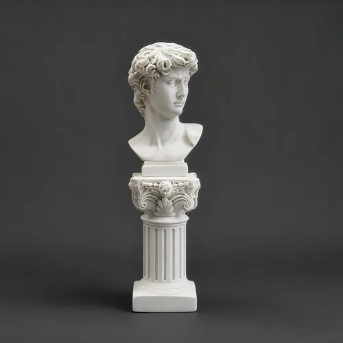 Miniatura 6 de Estatua griega de David busto mitología escultura mini pilares romanos columnas griegas figura de cabeza de David para decoración de oficina romana