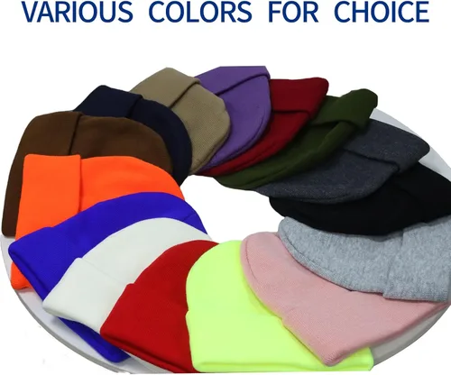 Miniatura 6 de SHEVERCH Classic Plain Knit Cuffed Beanie Acrylic Thermal Winter Beanie Hat for Men Women Warm Skull Hat Cap