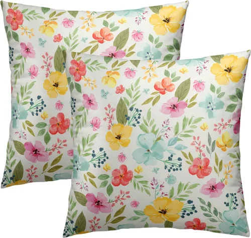 Miniatura 25 de Fundas de cojín decorativas con temática de verano náutica costera de 12 x 12 pulgadas, juego de 2 fundas de cojín de color aguamarina azul verdoso